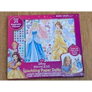 Disney Princess Sparkling Paper Dolls Over 25 Pieces New In Sealed Box